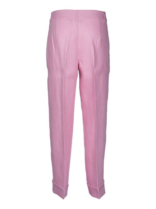 SALIX PINK LINEN TROUSERS WITH STRAIGHT LEG S MAX MARA | 2419131103600007